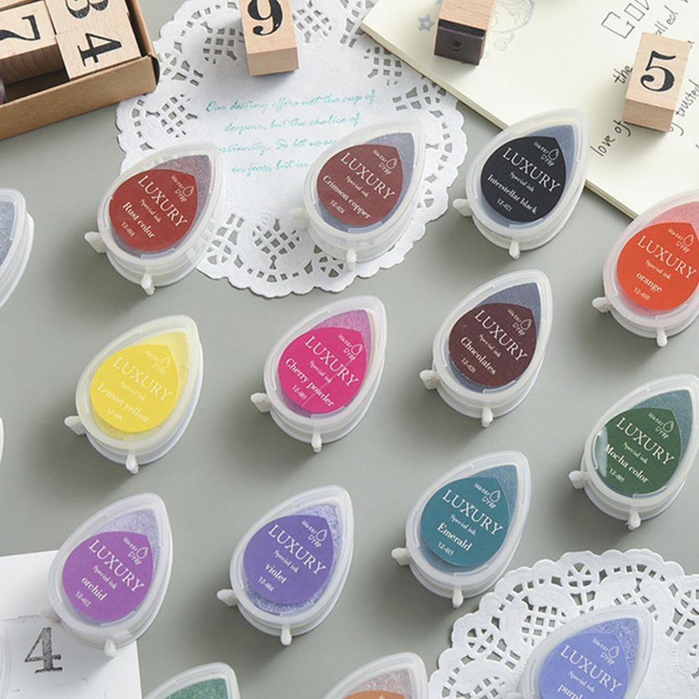 24 Colors Inkpad Handmade DIY Craft Oil Based Ink Pad Fabric Wedding Stamps Ink pad Paper Rubber Scrapbooking Paint Wood Fi V2X9