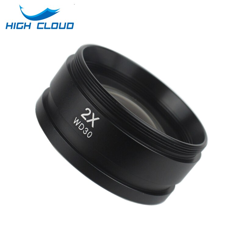 Lente auxiliar Barlow para Trinocular, microscopio con Zoom estéreo, lente de cámara, WD165, 0,5X, 0,7x, 1,0x, 2,0x