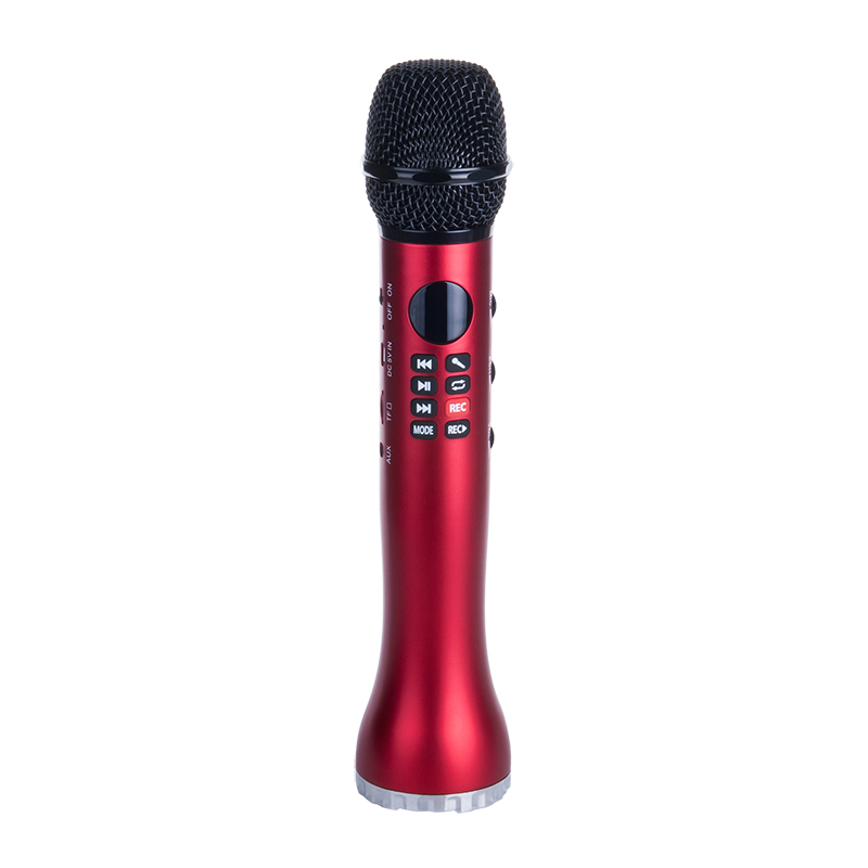 Professionele Karaoke Microfoon 3 In 1 Opname Draadloze Speaker Met Bluetooth Voor Telefoon Foripad Condensator Microfoon Microfon: red