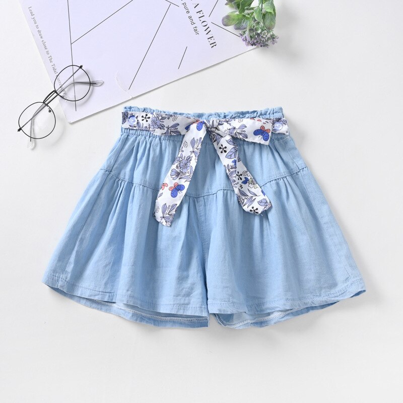 2022 estate nuova versione coreana A cento giri pantaloncini da donna tinta unita a-word Bowknot pantaloncini di jeans A vita media ragazze