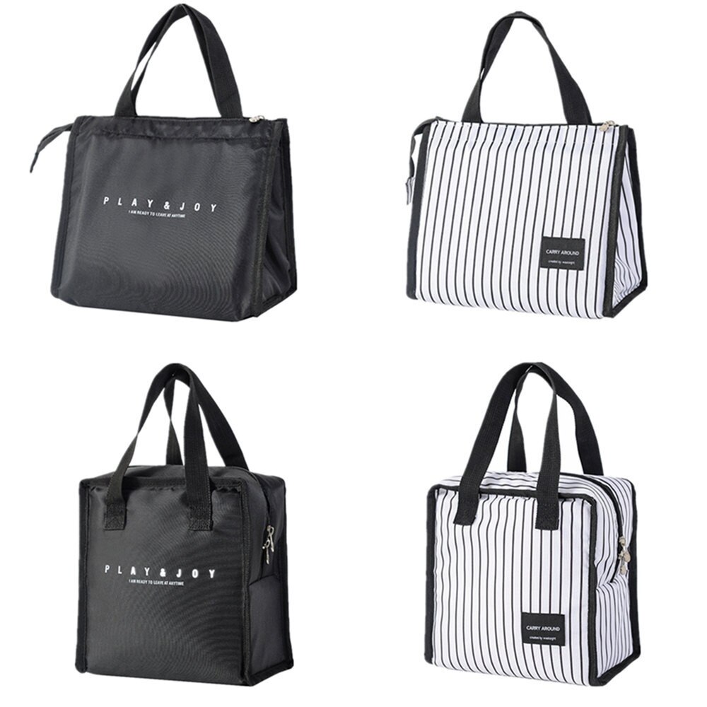 Bolsa de almoço dobrável portátil, sacola feminina, organizadora para almoço, suporte de almoço, recipiente de armazenamento de alimentos, bolsa para carregar alimentos