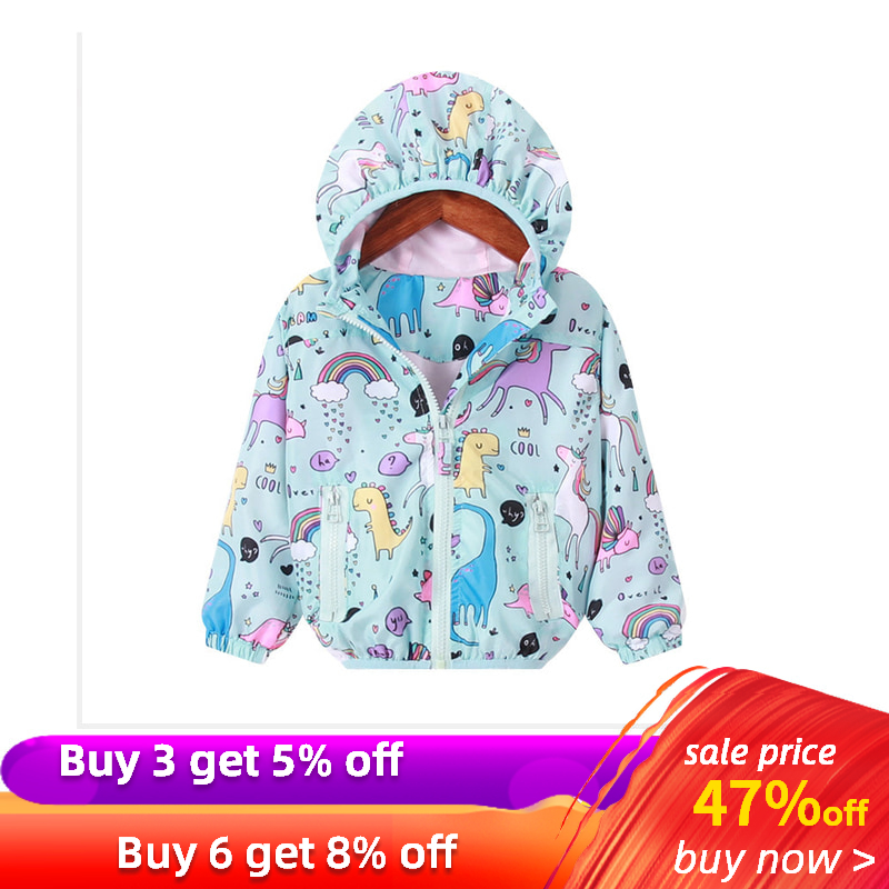 Unicornio Niñas Chaquetas Bebé Niña Niño Ropa Primavera Niños Estampado de manga larga Abrigo con capucha de unicornio Prendas de abrigo Tops Abrigo de bebé