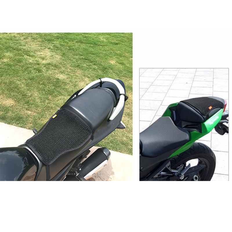 Motocicleta de verano transpirable Cool funda para cojín de asiento a prueba de sol aislamiento térmico montaje almohadilla de Aire Protección de asiento de moto