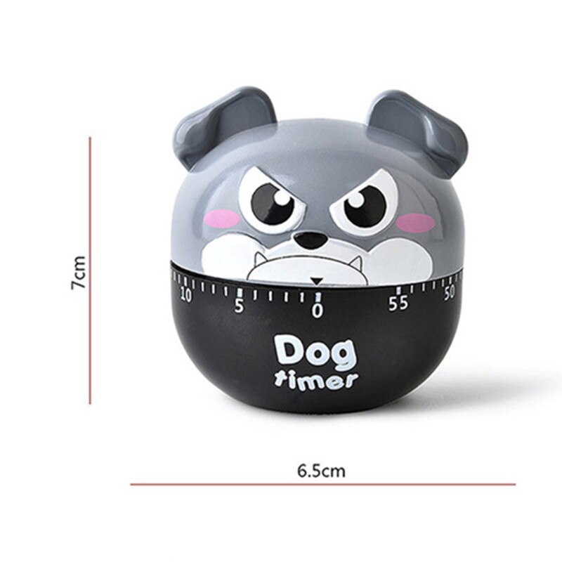 1PCS Lovely Dog Mechanical Timer Kitchen 60 Minute Cooking Mechanical Easy Operate Reminder Kitchen Cooking Egg Steam Timer Tool