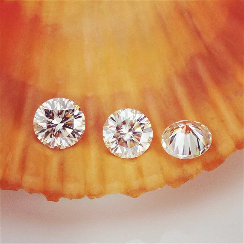 Teste positivo brilhante corte ij cor vvs 0.2ct 3.5mm * 3 pces/bloco moissanite diamante para anel pulseira
