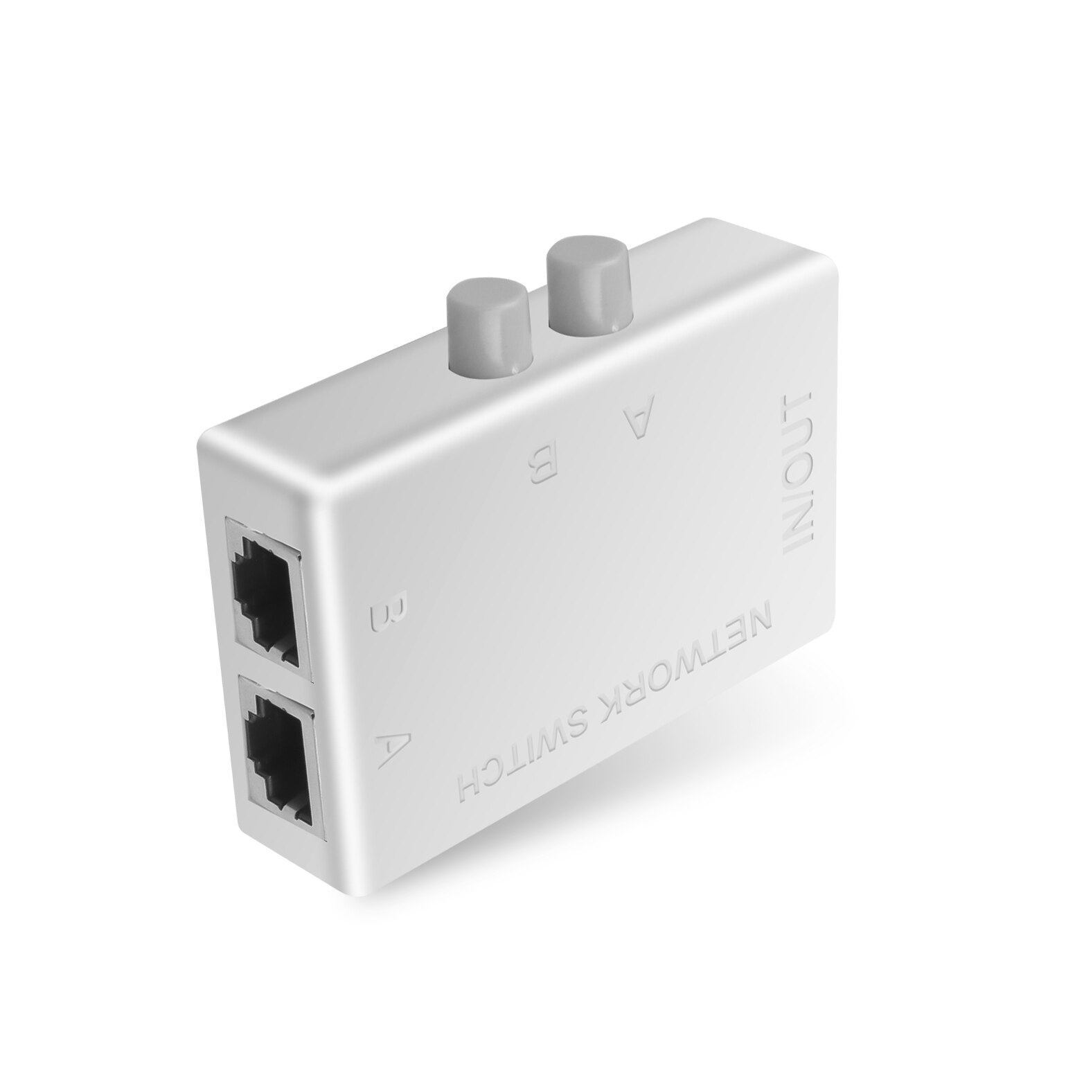 Kebidumei – Mini commutateur réseau 2 ports RJ45 RJ-45 Ethernet, commutateur de boîte réseau, double Port bidirectionnel, partage manuel, adaptateur HUB