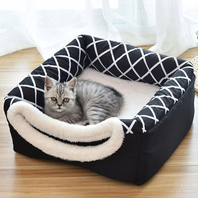 Pet Cat Bed Space Capsule House Cat Litter Villa Enclosed House Bed For Cats Pets Winter Warm Cozy Beds Soft Sleeping Bed