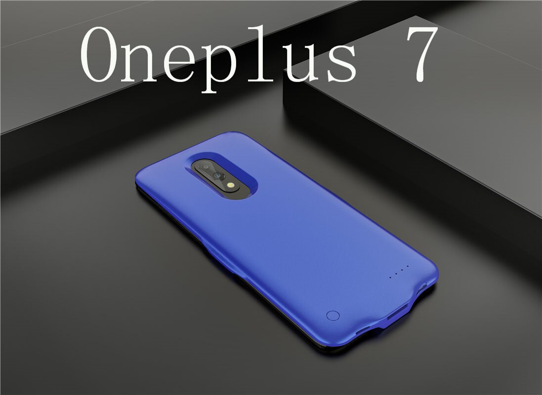 5000mAh Oneplus 7 szczupły, odporna na wstrząsy przypadku ładowarki baterii dla Oneplus 7 zawodowiec zapasowy zasilacz etui z ładowarką skrzynka dla Oneplus 7 Capa: Oneplus7-niebieski