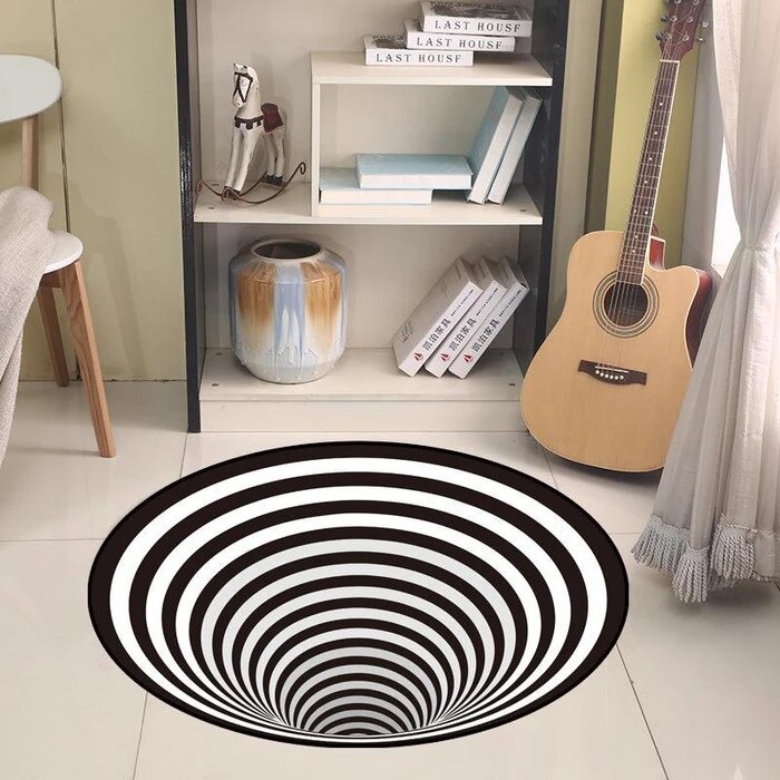 3D Vortex Illusion Tapijt Swirl Print Optische Illusie Gebieden Tapijt Tapijt Vloer Pad Antislip Deurmat Matten Voor Thuis decore