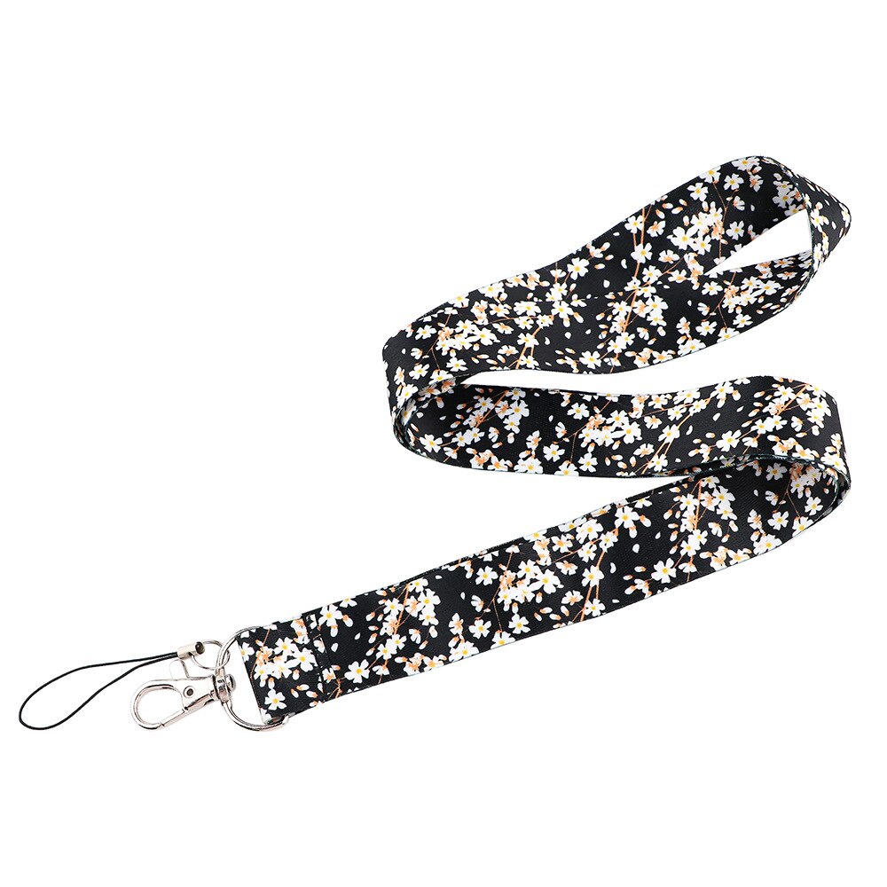 Lanière porte-clé USB à fleurs roses pour téléphone portable, porte-Badge, carte d&#39;identité, cordon, accessoires, ruban: 4