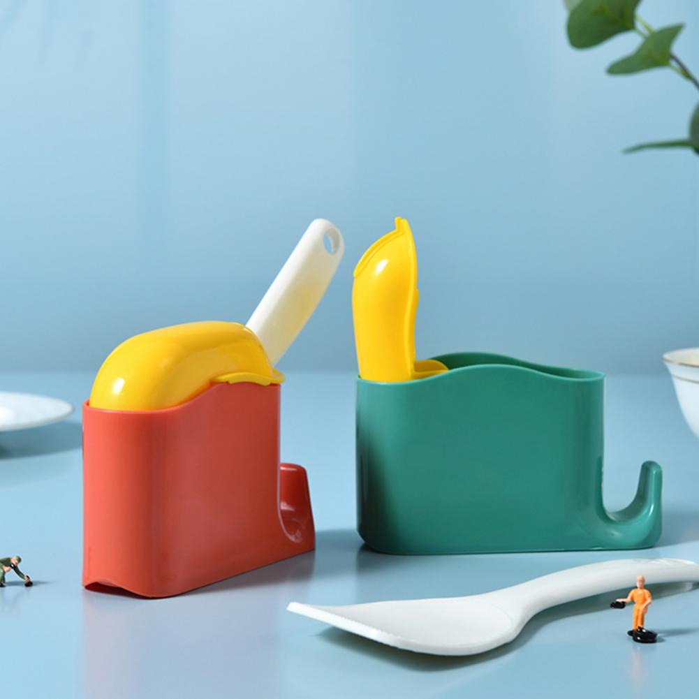 1 Set Rijst Lepel Houder Nuttig Rijst Paddle Spatel Opslag Houder 3 Kleuren Spatel Houder Case