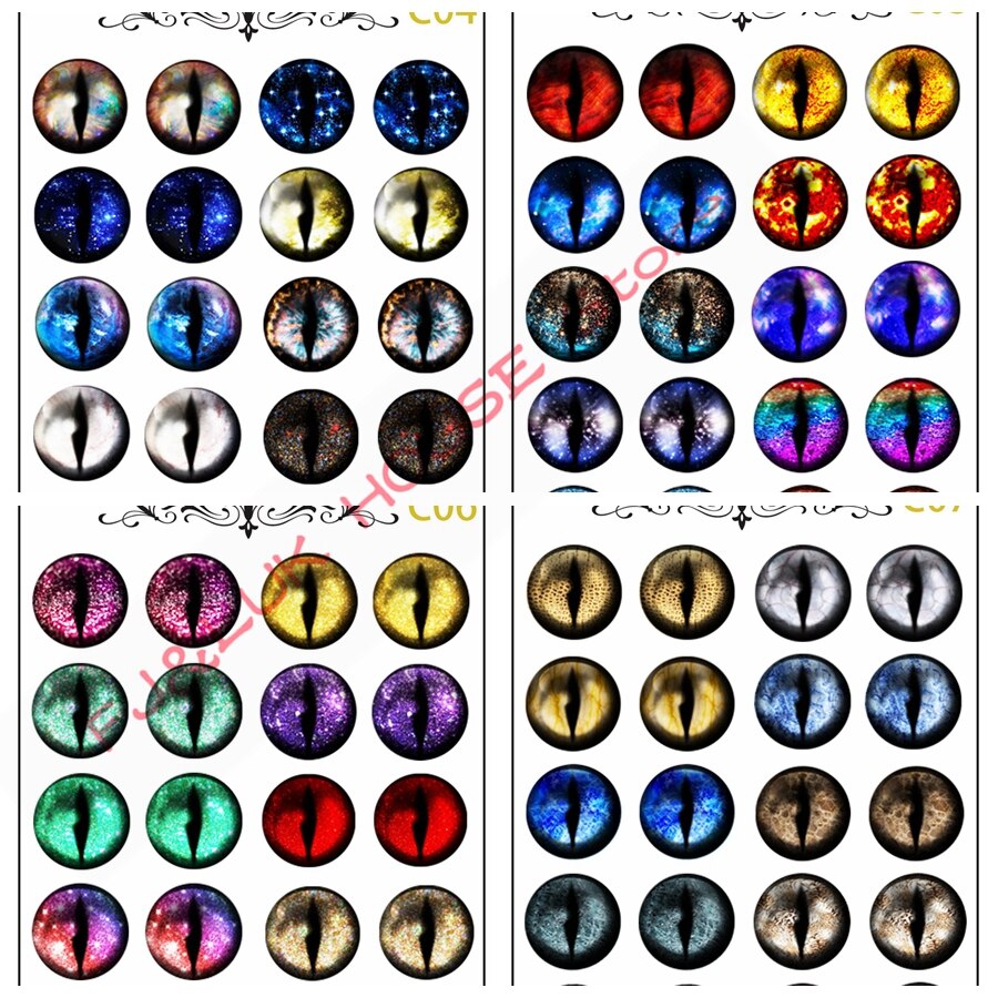 10 paren/set Stralende Kat Ogen Chips Patroon DIY Star Shining Kat Ogen Stijl voor DIY Maken Blyth BJD Poppen Oog DIY Gereedschap
