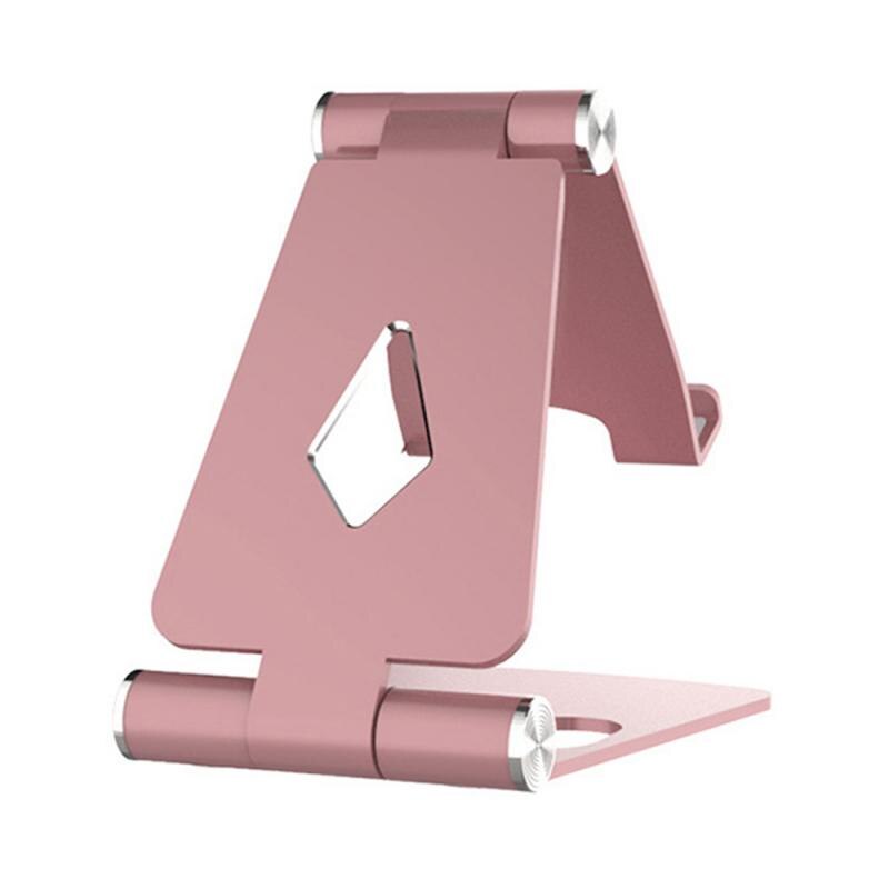 Draagbare Verstelbare Mobiele Telefoon Houder Voor Iphone Huawei Xiaomi Metalen Telefoon Mount Stand Bureau Tablet Folding Stand Desktop Stand: rose gold