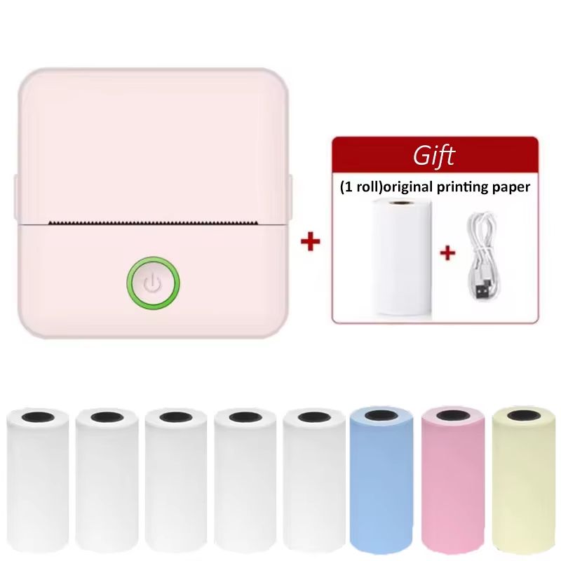 X6 mini HD portable printer sticker label Bluetooth pocket thermal printer with Rolls paper for student note inkless printing: GRAY