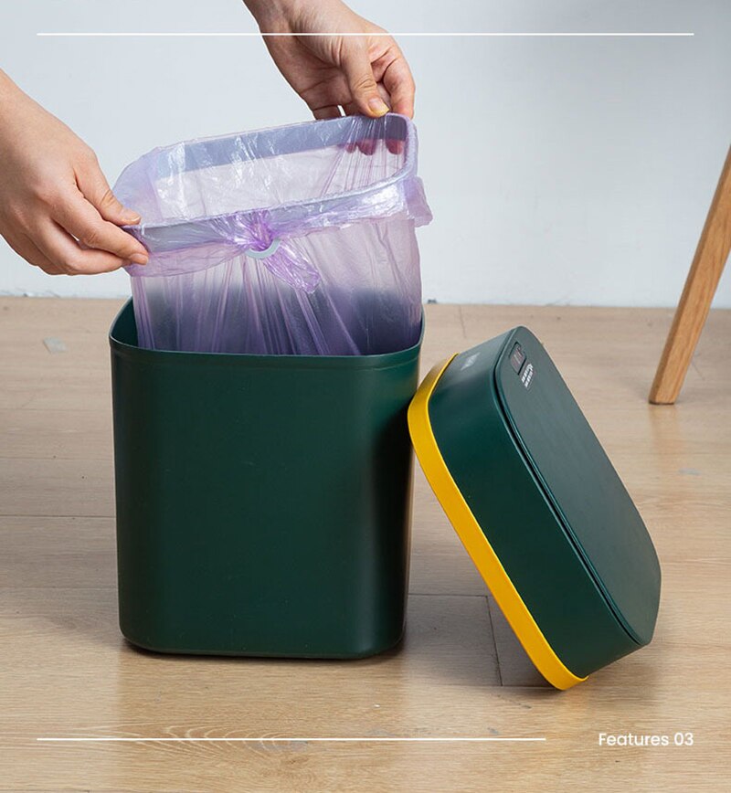 Smart Sensor Garbage Bin Automatic Induction Kicking Trash Can Kitchen Bathroom Trash Bin Toilet Waterproof Bin with Lid 10/12L