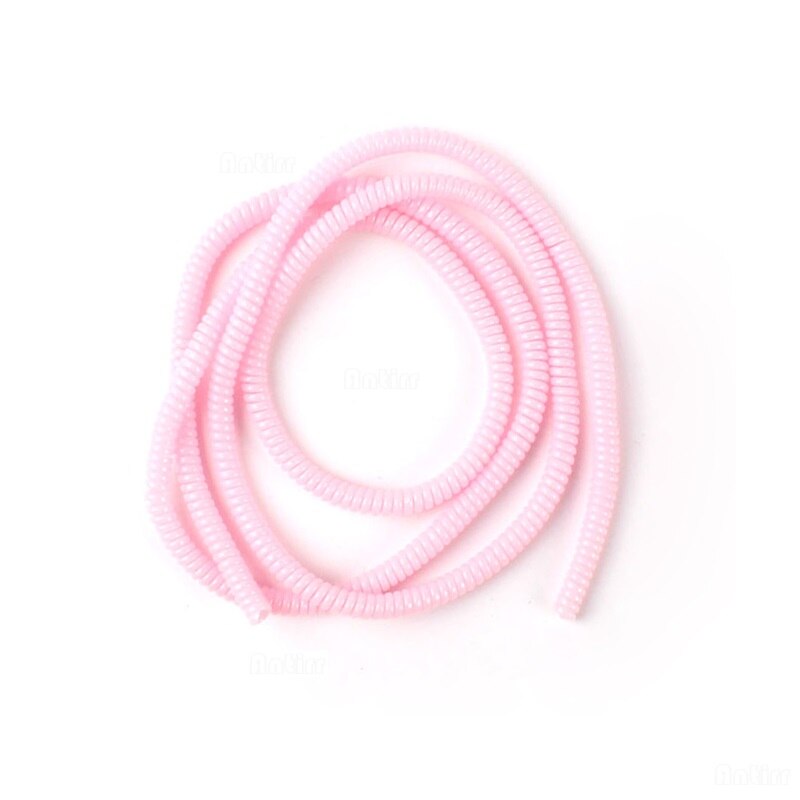 1.5M uniwersalne kolory przewód zasilający ochrona liny USB oplot na kable zabezpieczenie linii danych osłona na słuchawki garnitur wiosna rękaw sznurka: 60cm pink
