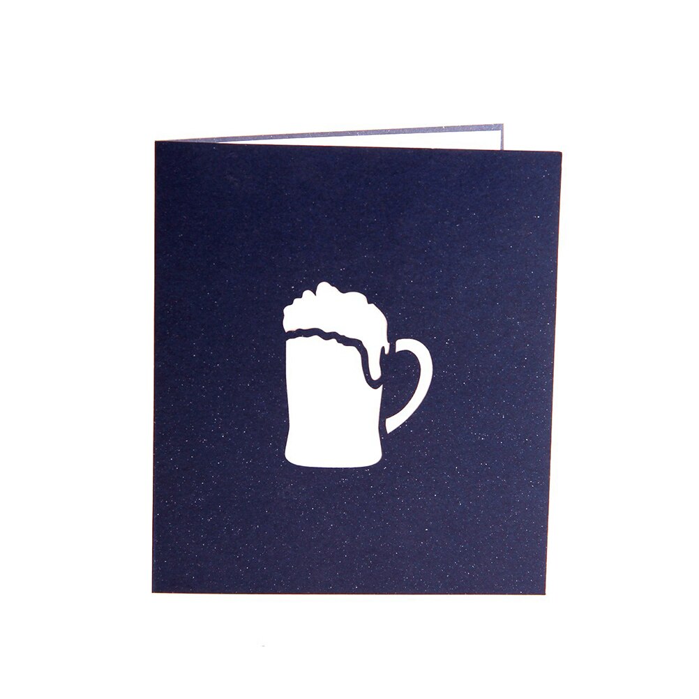 Tarjeta de felicitación creativa del Día del Padre, 3D Pop Up, papá ama las cervezas hechas a mano, mejor deseo, Kirigami, manualidades de papel para tarjetas (13x15,5 cm), 1 ud.