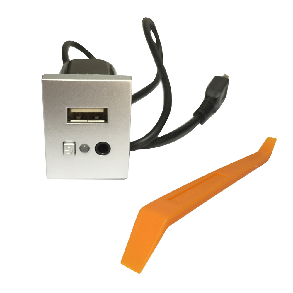 Adaptador de Cable de ranura USB auxiliar para coche, Minireproductor de CD de Audio, interfaz, accesorios para Ford Focus 2 MK2 c-max kuga mk1: Silver