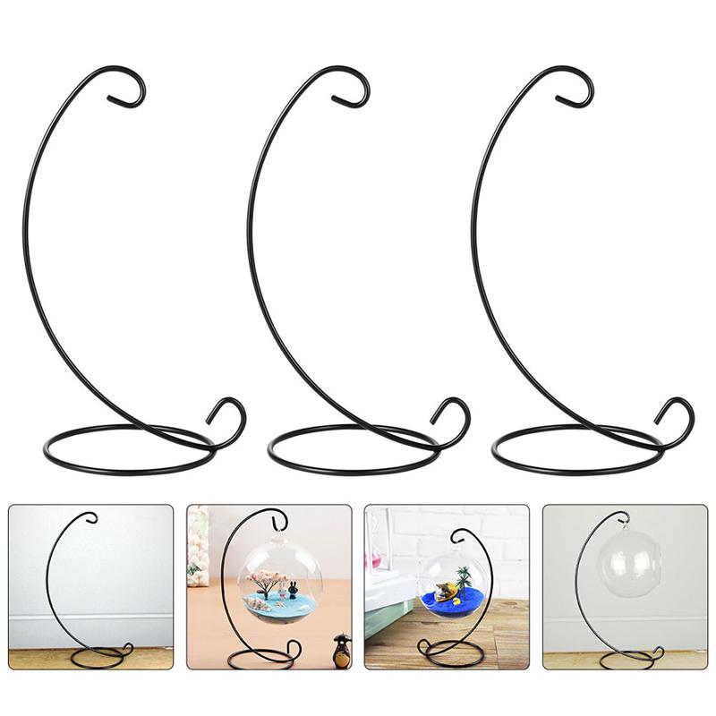 3pcs Ornament Display Stands Air Plant Display Stand Iron Hanging Stand Air Plant Hanging Bottle Iron Hanger Suspension Bracket