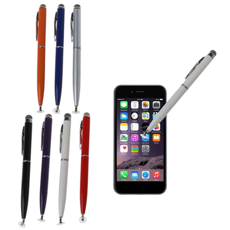 2 in 1 Fiber Metal Tip Stylus Capacitance Pen Screen Touch Drawing Tablet Pen