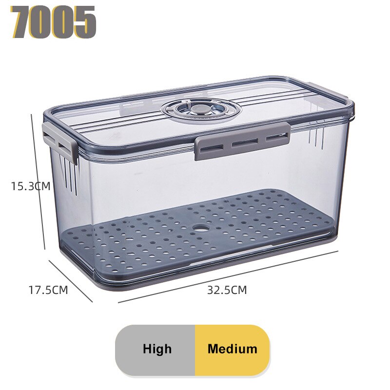 Refrigerator Storage Box Pet Plastic Transparent Thickened Frozen Drain Fresh-keeping Box Special Finishing For Refrigerator: 07