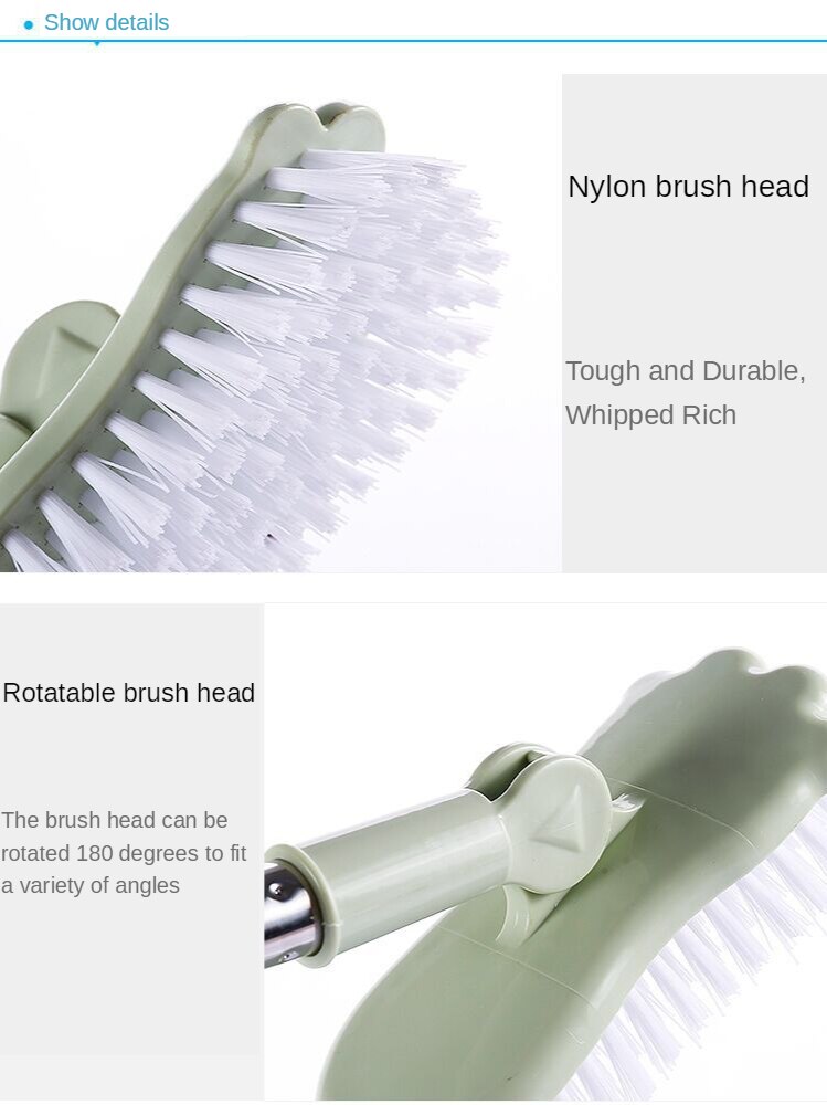 Stiff hair extension rod plastic retractable long handle floor brush bathroom cleaning brush floor brush tile wall cleaning