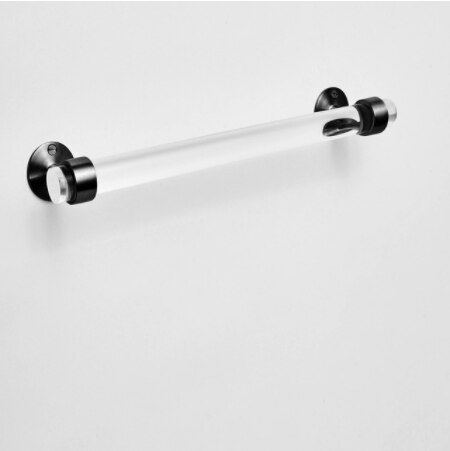 Acryl Handdoek Bar (Gepolijst Messing, Satijn Messing Of Nikkel) traditionele End Beugel-Lucite Handdoek Bar-Handdoek Bar-Handdoekenrek-Luxholdu: 60 cm black