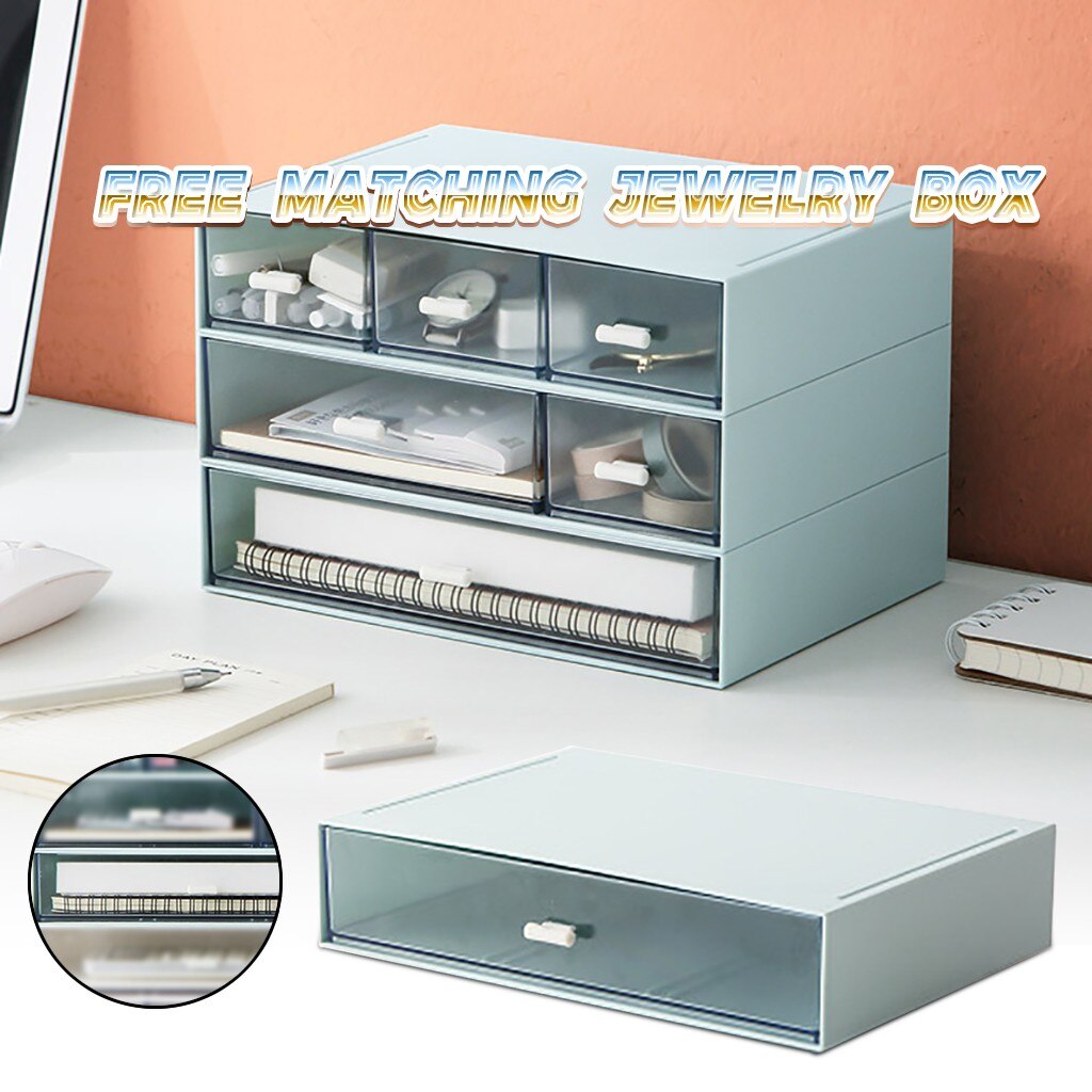 Can Be Combined Cosmetic Storage Box Plastic Cosmetics Box Nail-polish Organizer Swabs-holder Bathroom Storage Box#g30: A