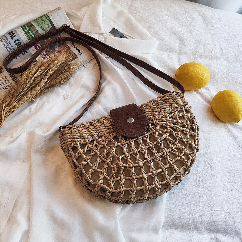 Zomerse schelp handgeweven stro tas vrijetijdstas beauty damestassen 01- sb-ssbkcb