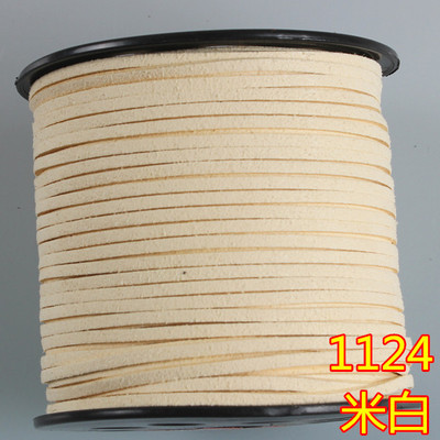 Black White Brown 100 Meters 3mm Flat Faux Suede Velvet Korean Leather Cord String Rope String Lace Jewelry Finding for DIY Chok: 1124