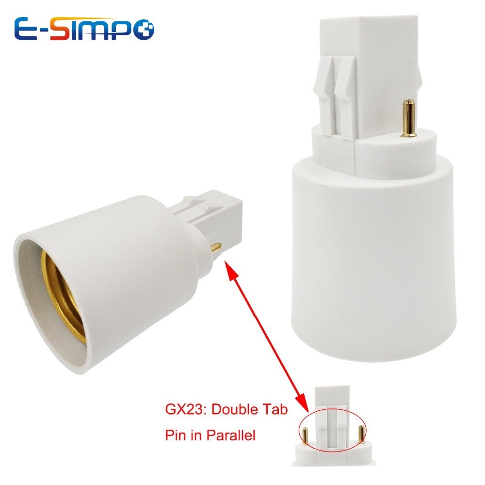 2pcs GX23 2pin to E26/e27 Light Socket adapter GX23-2 to E26 led lamp holder converter Install Standard E26/e27 to Gx23 Socket