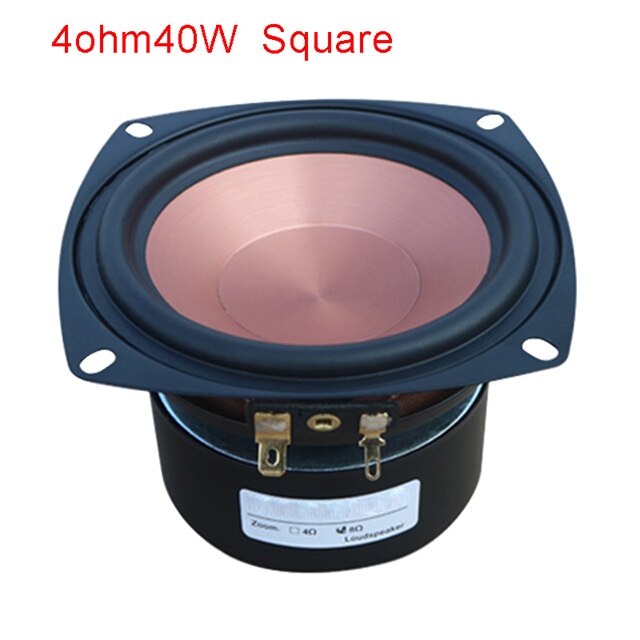 4 Inch Mid Range Bass Speaker 40W 4Ohm 8Ohm Mid Woofers Hifi Audio Speaker 25 Core Achter Deur Luidspreker boekenplank Luidspreker Diy: 1Pc 4Ohm Square