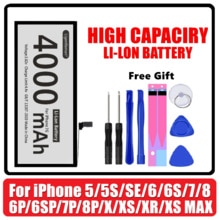 AAAAA Battery For iPhone 6 6S 5S 5C 6 7 8 Plus X Xs Max Xr 5 SE Original High Capacity Bateria Replacement Batterie For iPhone6s