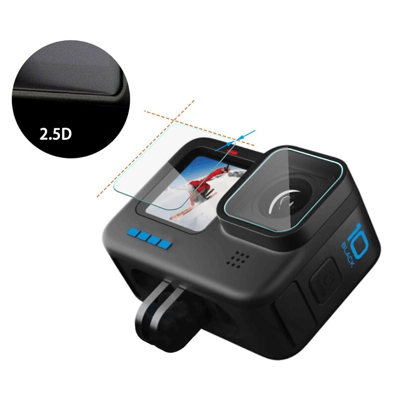 Lens Cap Cover Case Voor Gopro Hero 10 Gehard Glas Screen Protector Film Voor GoPro10 Hero10 Accessoires