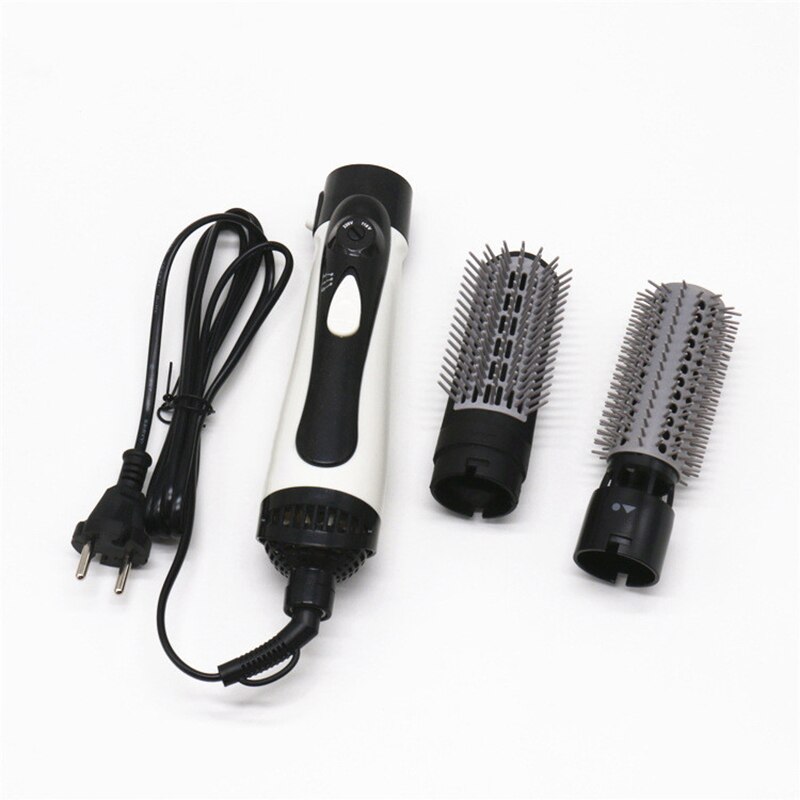 Hair Dryer Brush 2 In 1 Electric Blow Dryer Comb Hair Curling Wand Detachable Brush Kit Negative Ion Straightener Hair Curler
