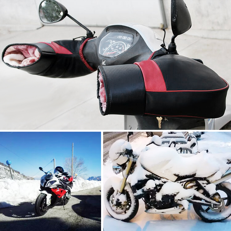 1 par motorcykel styrhandsker håndbeskyttelse varmere moffer til motorcykel scooter atv quad osv motorcykel tilbehør