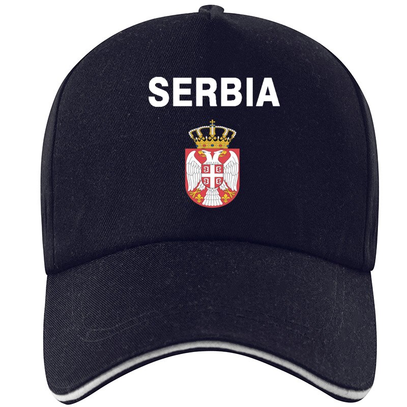 SERBIA repubblica cap fai da te di trasporto custom made nome numero di srbija SRB cappello srpski nazione bandiera serbien college stampa foto berretto da baseball cap: Black