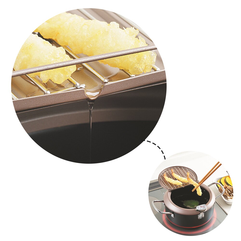 Kitchen Fryer Stainless Steel Temperature Control Fried Chicken Pot Mini Fryer Cooking Tools Restaurant Bar Cookware