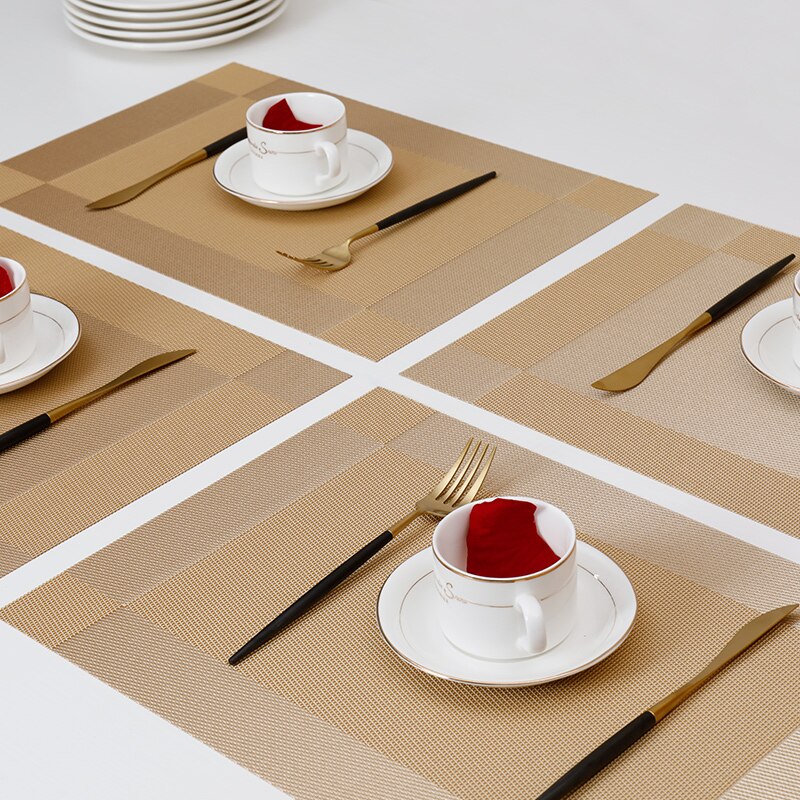 Placemats Voor Eettafel Thuis Geweven Vinyl Wasbaar Tafel Plaats Matten Duurzaam Hittebestendig Placemats Pak Van 4 Pcs