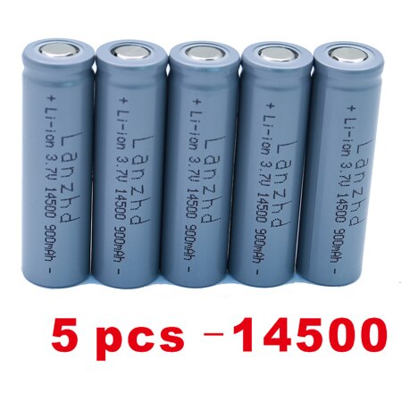 1-8PCS 14500 battery 3.7V 900mAh Rechargeable Li-ion Battery for LED Flashlight Battery accumulator battery real capacity: 5 PCS-14500-900MAH