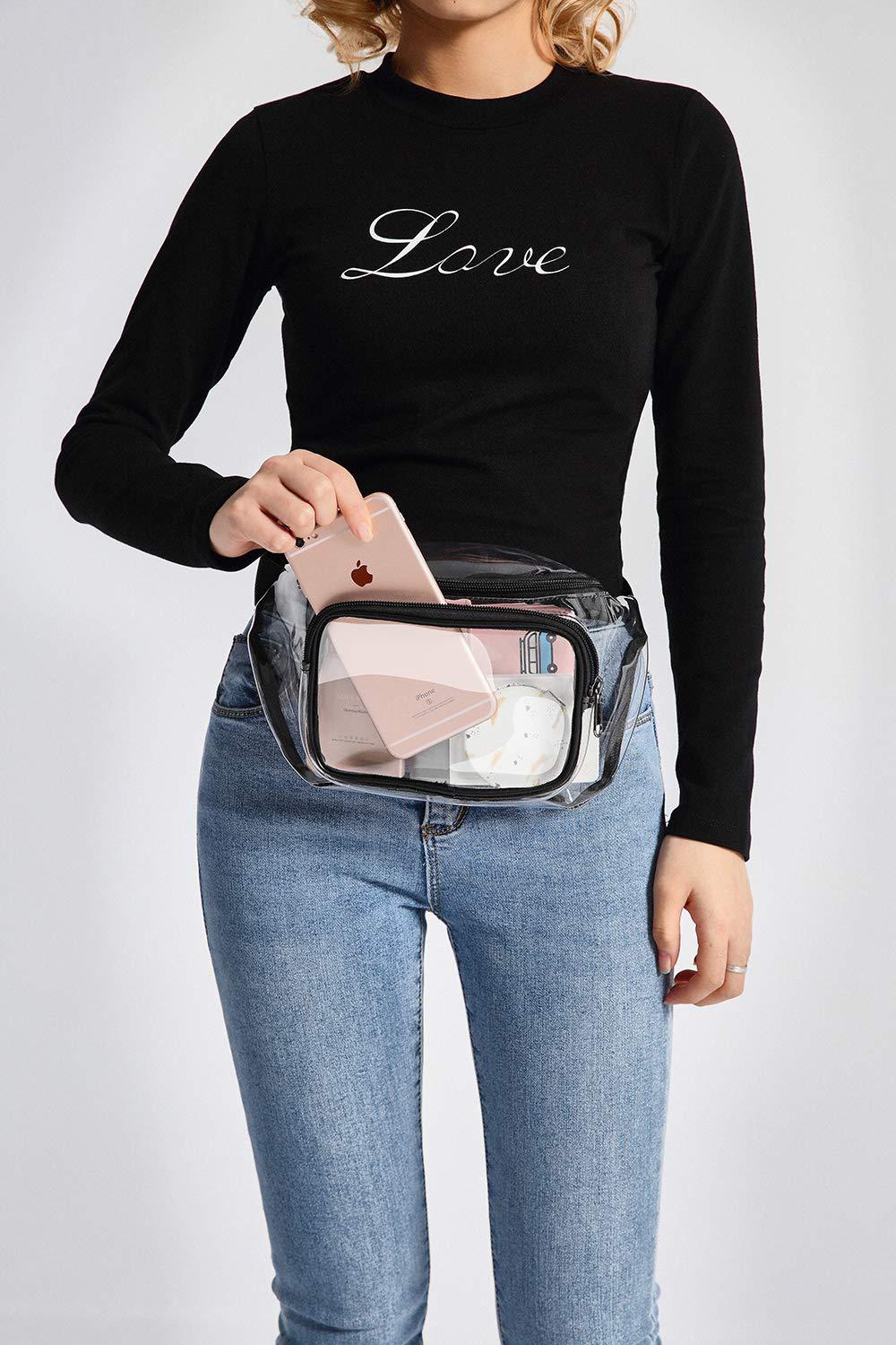 Pvc kvinner midje fanny pack belte bag hofte bum bag klar gjennomsiktig brystveske