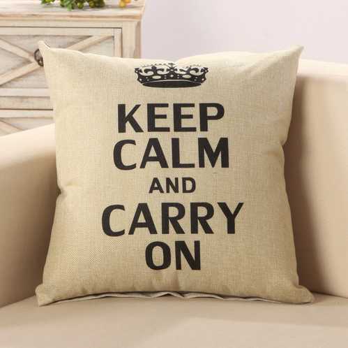Funda de almohada decorativa para el hogar, cojín de asiento bonito, corona para mantener la calma y llevar, para sofá: B