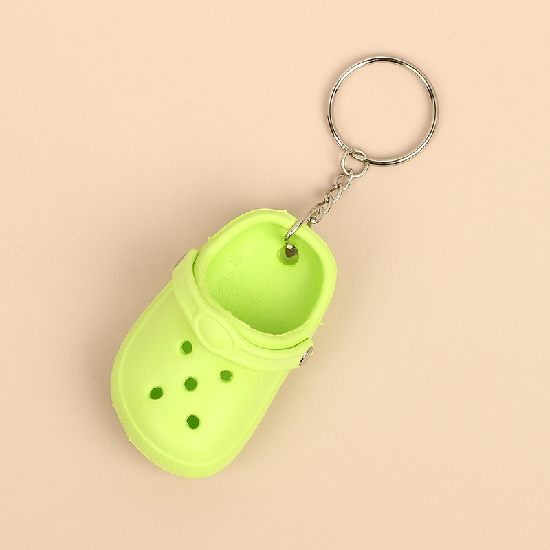 3D Silikon Slipper Sandale Schlüsselanhänger EVA Mini See Hausschuhe Schlüsselanhänger für Frauen Männer DIY Rucksack Dekoration: Licht Grün