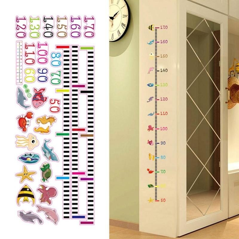 Children's Height Chart Pvc Height Measurement Wall Stickers Cartoon Mural Art Decal Home Decor Kindergarten Kids Height Chart