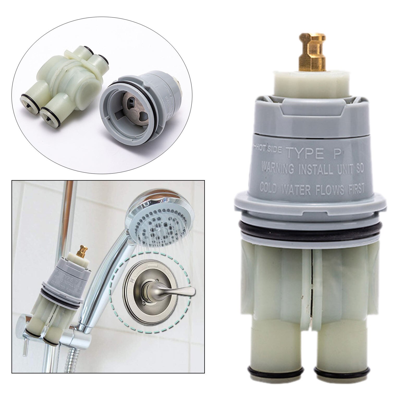 Compatible RP46074 Shower Cartridge Kit Assembly for Delta Shower Temperature Control Universal Valve Cartridge Repair White