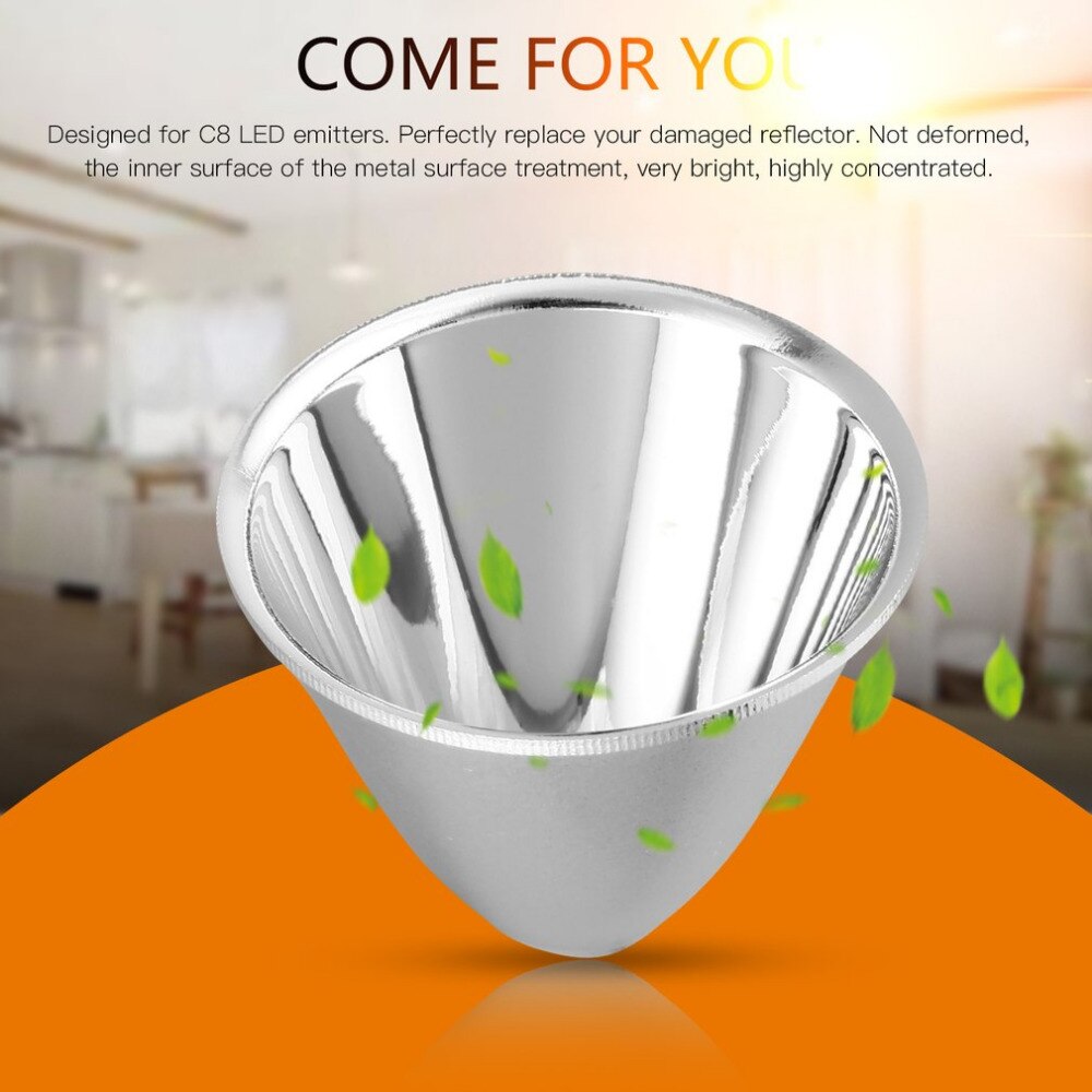 10PCS Replacement Aluminum Reflector Cup for C8 XM-L LED Torch Flashlight DIY Emitter Spotlight High Power Lamp Light Shade
