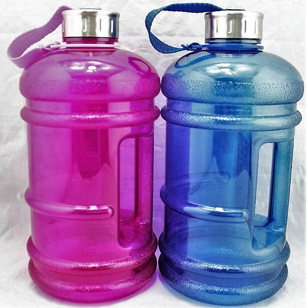 Slitstarka sportflaskor delikat 2.2l vattenflaskor petg bpa gratis handtag vattenkokare dricka flaska för gym fitness
