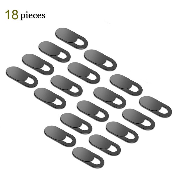 WebCam Abdeckung Shutter Magnet Slider Universal Antispy Kamera Abdeckung Für Web Laptop iPad PC Macbook Tablet linsen Privatsphäre Aufkleber: 18pcs Black Oval