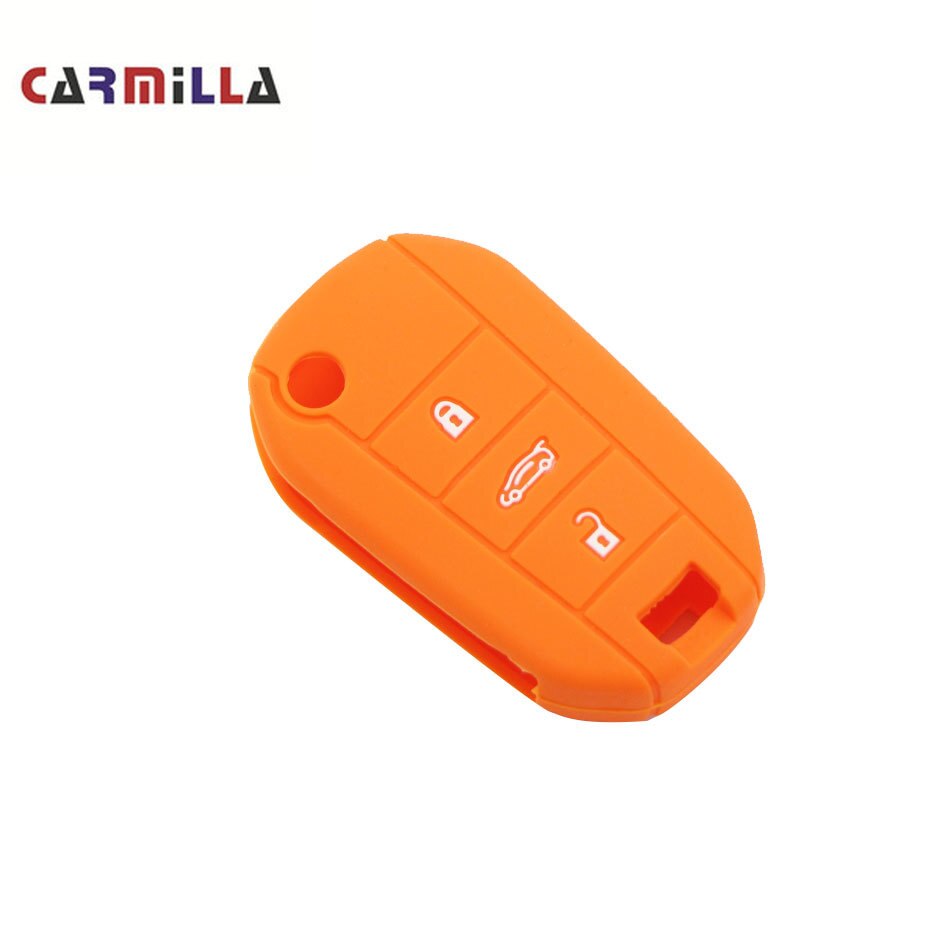Carmilla 3- knops siliconen autosleutel beschermhoesje voor peugeot accessoires