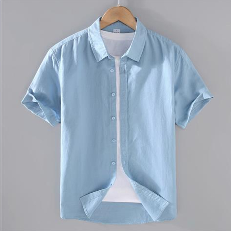 Ropa de estilo japonés para hombre, Tops de manga corta con una hilera de botones, cárdigan holgado informal, de Color sólido, verano 2023